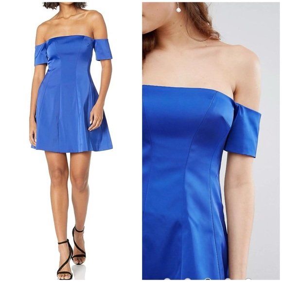 KENDALL + KYLIE Off Shoulder Satin Dress NWT Size Small - Picture 3 of 11